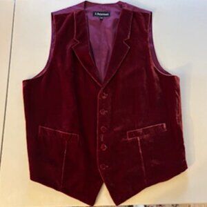 J. Peterman Mens Red Velvet Vest Size Large